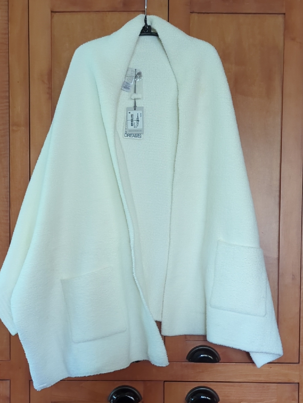 Barefoot Dreams Cozy Cream Pearl Plush Cardigan Wrap One Size *Read Description
